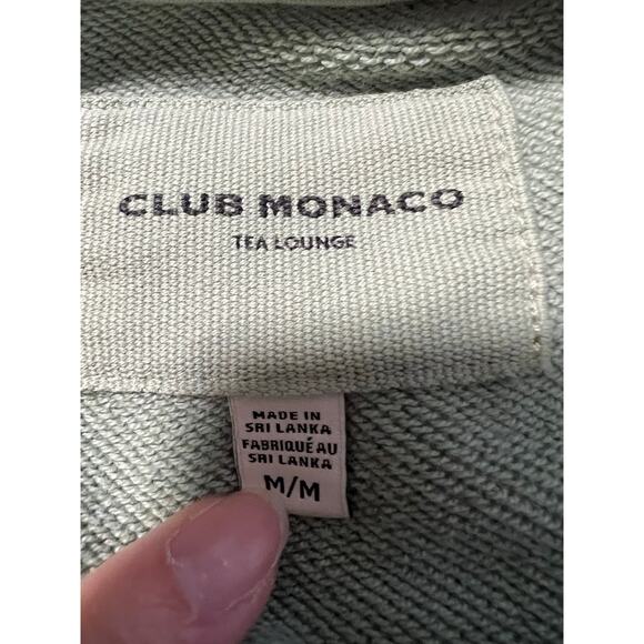 Club Monaco Men’s Tea Lounge Loopback Cotton-Jersey Pullover Sweatshirt Green M - Picture 9 of 9
